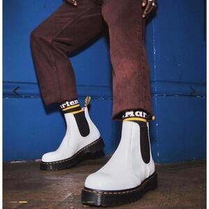 Dr. Martens 2967 Bex Smooth Leather Chelsea Boot, White, Women's 7